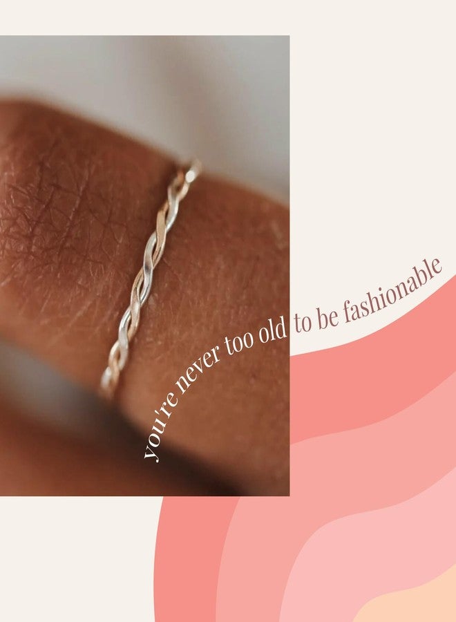 Handmade Studio Harmony Braided Stacking Ring | Silver and Gold Statement Ring | Silver and Gold-Filled for Women | Simple and Elegant | Minimalist Jewelry | Waterproof Everyday Wear | Stacking Rings | Handmade (8) - Image 4